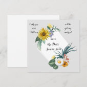 Zonnebloem Save the Date Trouw Aankondiging (Voorkant / Achterkant)