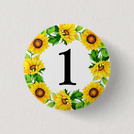 Zonnebloem Schatje Dagen Aangepast nummer Ronde Button 3,2 Cm
