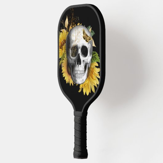 Zonnebloem Schatje op zwart Pickleball Paddle (Links)