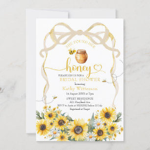 Zonnebloem Schattige Bow Bee Bride to Bee Bridal Kaart