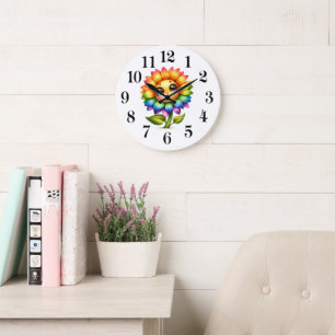 Zonnebloem Schattige Wandklok Grote Klok