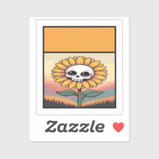 Zonnebloem schedel Sticker
