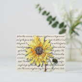 Zonnebloem schilderij van waterverf briefkaart (Staand voorkant)