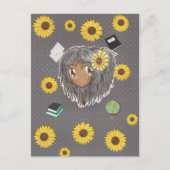 Zonnebloem Scholar Hinata (chibi w/collage backgro Briefkaart (Voorkant)