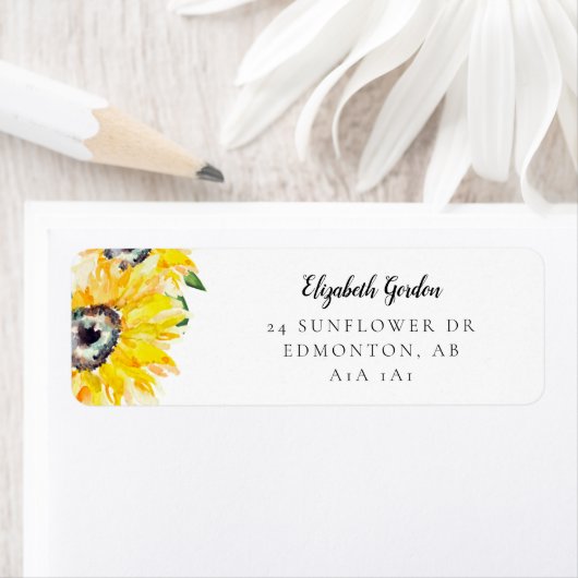 Zonnebloem Schrift Elegant Eenvoudig Chic Modern Etiket (Insitu)