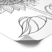 Zonnebloem & Script-waardetempo voor leraar Poster (Hoek)