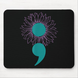 Zonnebloem Semicolon Zelfmoordbewustzijn Geestelij Muismat