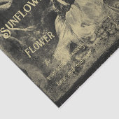 Zonnebloem Sepia Antiek Ephemera Textuur Tissuepapier (Detail)