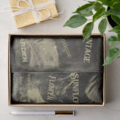 Zonnebloem Sepia Antiek Ephemera Textuur Tissuepapier (Geschenk)