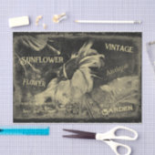 Zonnebloem Sepia Antiek Ephemera Textuur Tissuepapier (Craft)