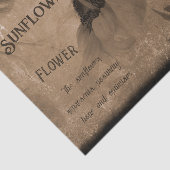 Zonnebloem Sepia Bruin  Antiek Ephemera Tissuepapier (Detail)