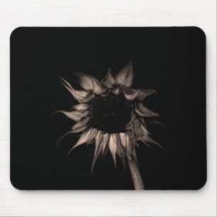 Zonnebloem - Sepia Fine Art-foto — Unieke kool Muismat