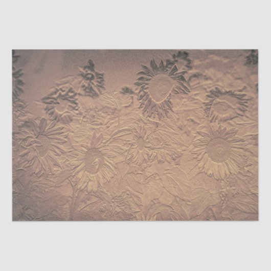 Zonnebloem Sepia Floral Chic Decoupage Tissuepapier (Voorkant)