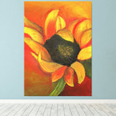 Zonnebloem september 2011 canvas afdruk (Insitu (Houten vloer))