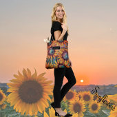 Zonnebloem Sinaasappel Blauw Draagtas