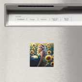 Zonnebloem Siren: Bloeien in Iridescence Magneet (Insitu (Vaatwasser))