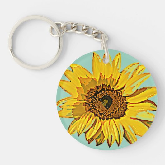 Zonnebloem Sleutelhanger (Voorkant)