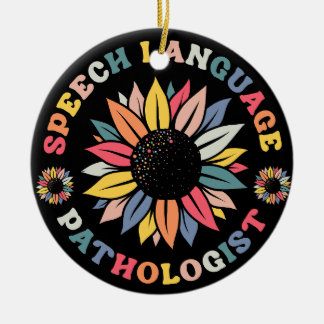 Zonnebloem SLP Sprekertaal Patholoog Gift Keramisch Ornament