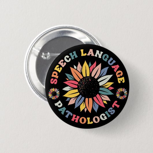 Zonnebloem SLP Sprekertaal Patholoog Gift Ronde Button 5,7 Cm (Voorkant /achterkant)