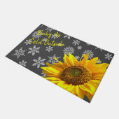 Zonnebloem Sneeuwvlok Deurmat (Schuin)