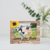 Zonnebloem sparen de Datum Aankondigingskaart (Staand voorkant)