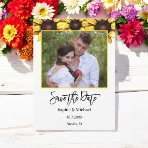 Zonnebloem Sparen de Foto Floral van de Datum Aankondiging