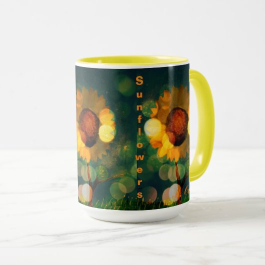Zonnebloem Sparkle Coffee-Mok Mok (Voorkant rechts)