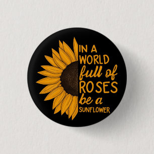 Zonnebloem speld│Inspirerend Cadeau│Positieve Badg Ronde Button 3,2 Cm