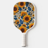 Zonnebloem Splendor: Levendig Bloemen Kunstwerk Pickleball Paddle (Achterkant)