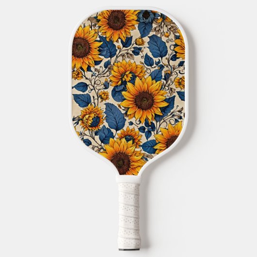 Zonnebloem Splendor: Levendig Bloemen Kunstwerk Pickleball Paddle (Voorkant)