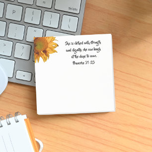 Zonnebloem Spreuken 31:25 Bijbelvers Post-it® Notes