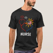 Zonnebloem Stethoscoop zurse vierde 4 juli RN T-shirt (Voorkant)