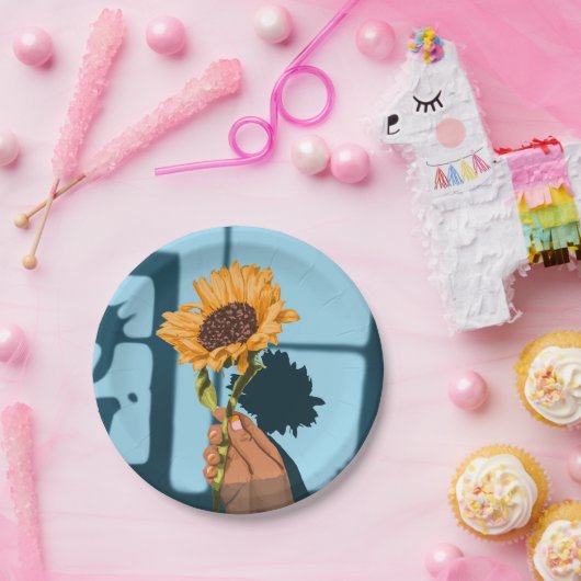 Zonnebloem Stilleven Papieren Bordje (Feest)