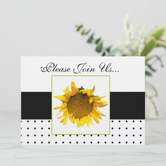 Zonnebloem stippen 2 kaart (Staand voorkant)