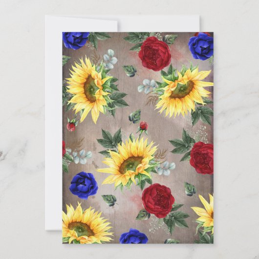 Zonnebloem Stralende Bloom Mason Jar Fall Bruiloft Kaart (Achterkant)