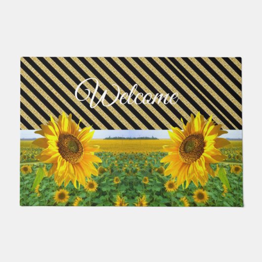Zonnebloem streep deur mat (Voorkant)