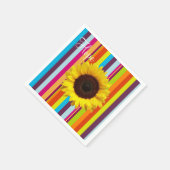 Zonnebloem streep papier servetten (Hoek)