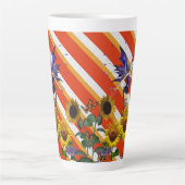 Zonnebloem Stripe latte Mok (Voorkant)