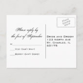 Zonnebloem Stripe Weddenschap RSVP-respons Uitnodiging Briefkaart (Achterkant)