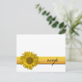 Zonnebloem Stripe Weddenschap RSVP-respons Uitnodiging Briefkaart (Staand voorkant)