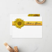 Zonnebloem Stripe Weddenschap Stationery Note Kaar Notitiekaartje (Voorkant / Achterkant in situ)