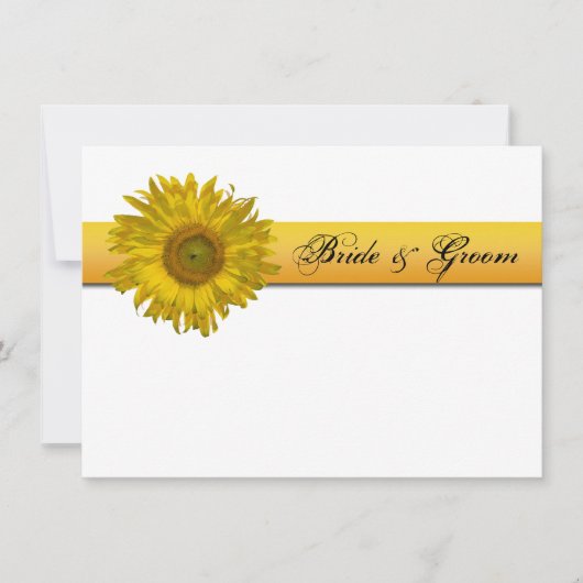 Zonnebloem Stripe Weddenschap Stationery Note Kaar Notitiekaartje (Voorkant)