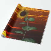 Zonnebloem Sunset Matte Wrapping Papier (Uitgerold)