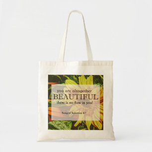 Zonnebloem Tas met bijbelverse verse zonnebloem