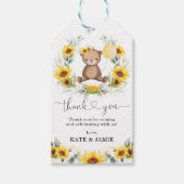 Zonnebloem Teddy Bear Summer Greenery Wreath Favor Cadeaulabel (Voorkant)