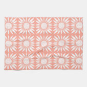 Zonnebloem Tegel Pattern Pink White Theedoek (Horizontaal)