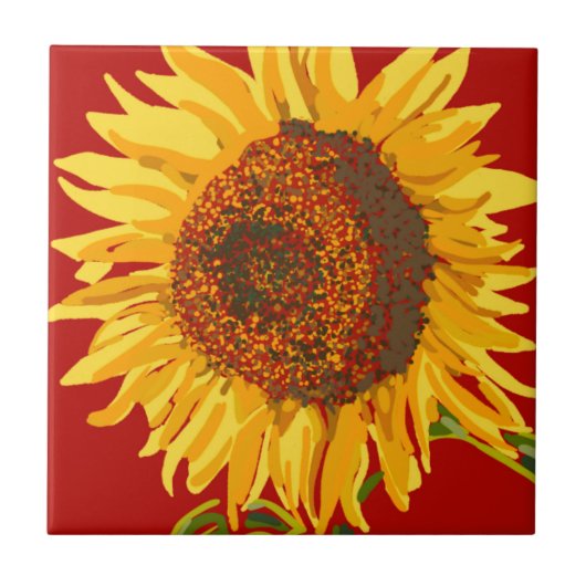 Zonnebloem Tegeltje (Voorkant)