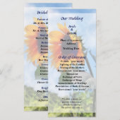 Zonnebloem Tegen de Lucht Huwelijksprogramma Programma (Voorkant / Achterkant)