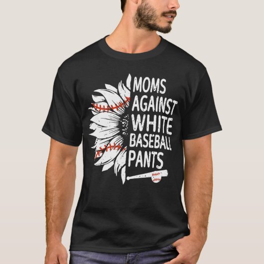 Zonnebloem tegen witte honkbalzuigers t-shirt (Voorkant)