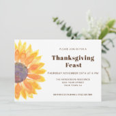 Zonnebloem Thanksgiving Binnenuitnodiging Kaart (Staand voorkant)